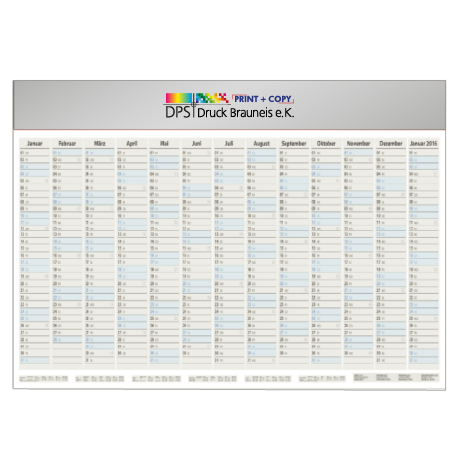 Jahresplaner – einseitig