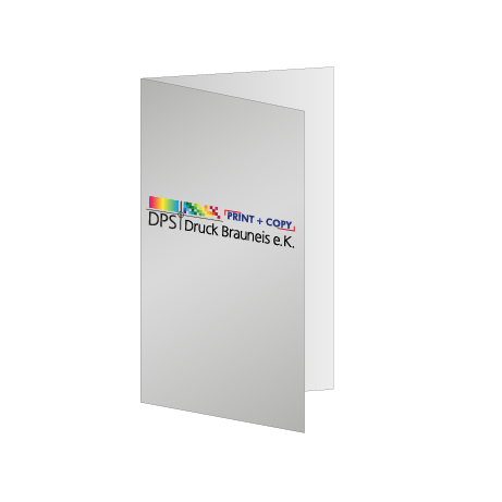 Faltblatt Einbruchfalz 4-Seiter | DIN lang 10,5 cm x 21,0 cm hoch | beidseitig bedruckt