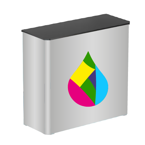 Messetheke FASTFRAME™ | B 102 cm x H 102,5 cm x T 41 cm | bedruckt