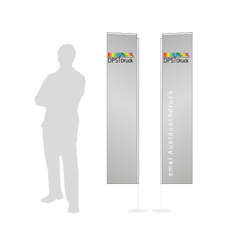 Beachflag Rechteck Austauschdruck | Small (200 cm) | beidseitig bedruckt